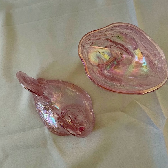 carnival glass Dining Vintage Carnival Glass Rooster Candy Dish